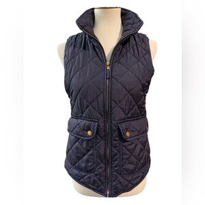 The Savile Row Co London Quilted Vest Navy White Micro Dot Size Small